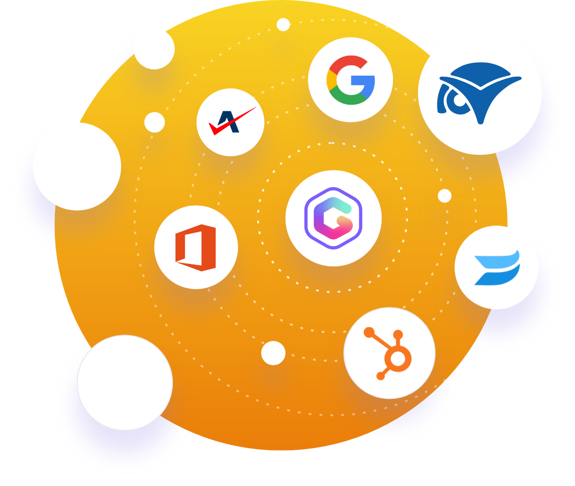 circle containing integration logos